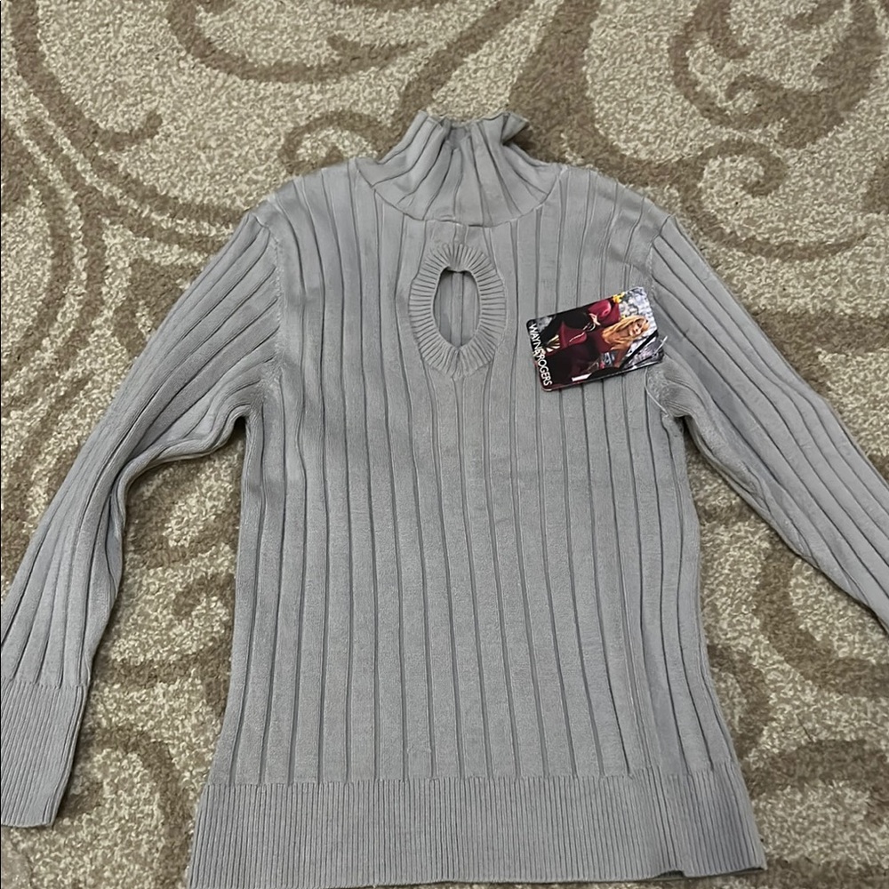 Gray Ribbed Women's Sweater